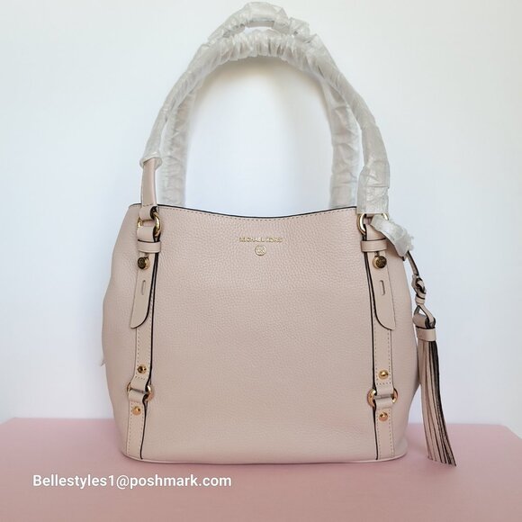 MICHAEL KORS Carrie Pebbled Leather Large Shoulder Tote- Soft Pink color⭐ - Picture 5 of 16